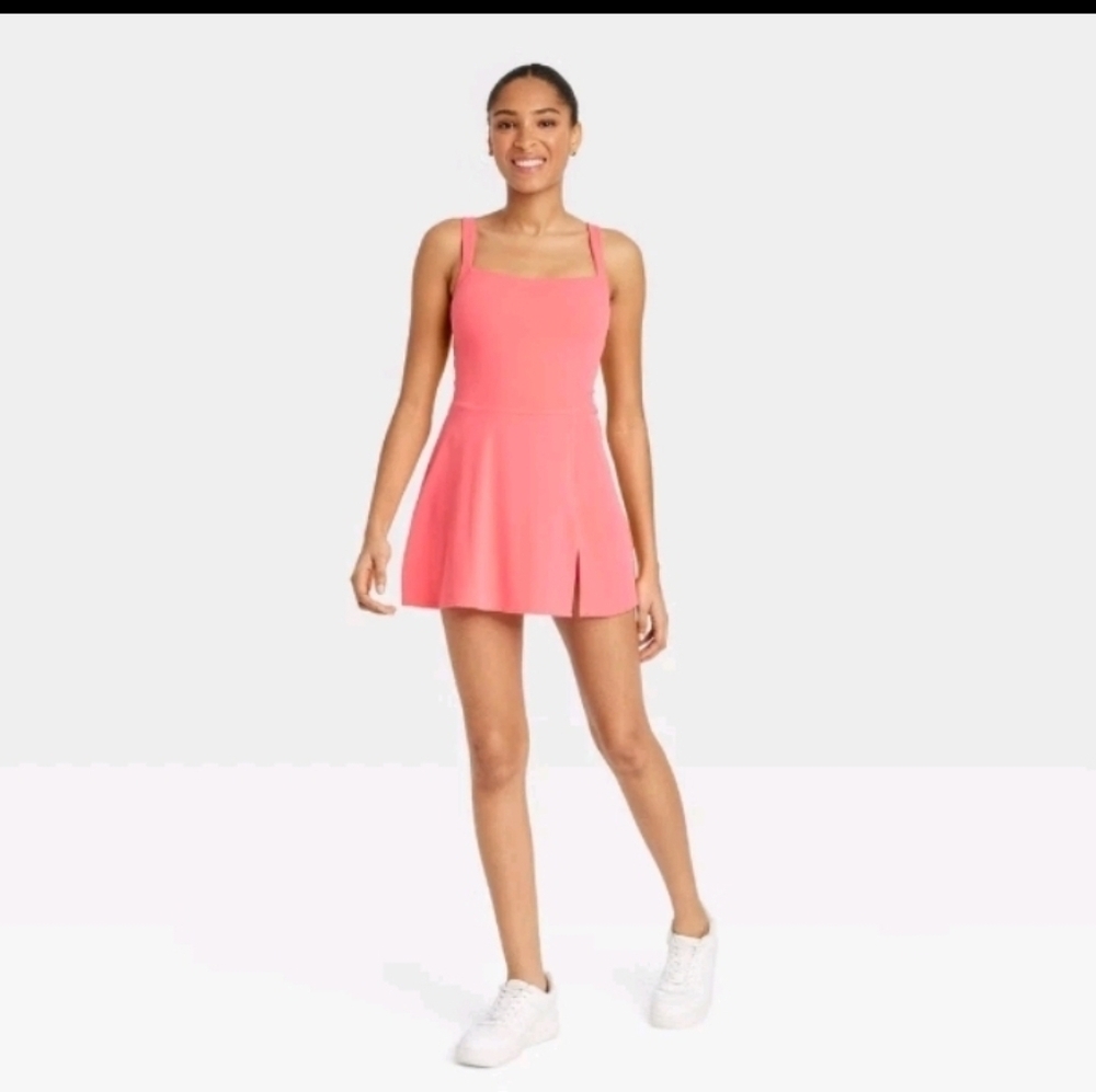 JoyLab Women's Knit Squareneck Slit Active Dress
